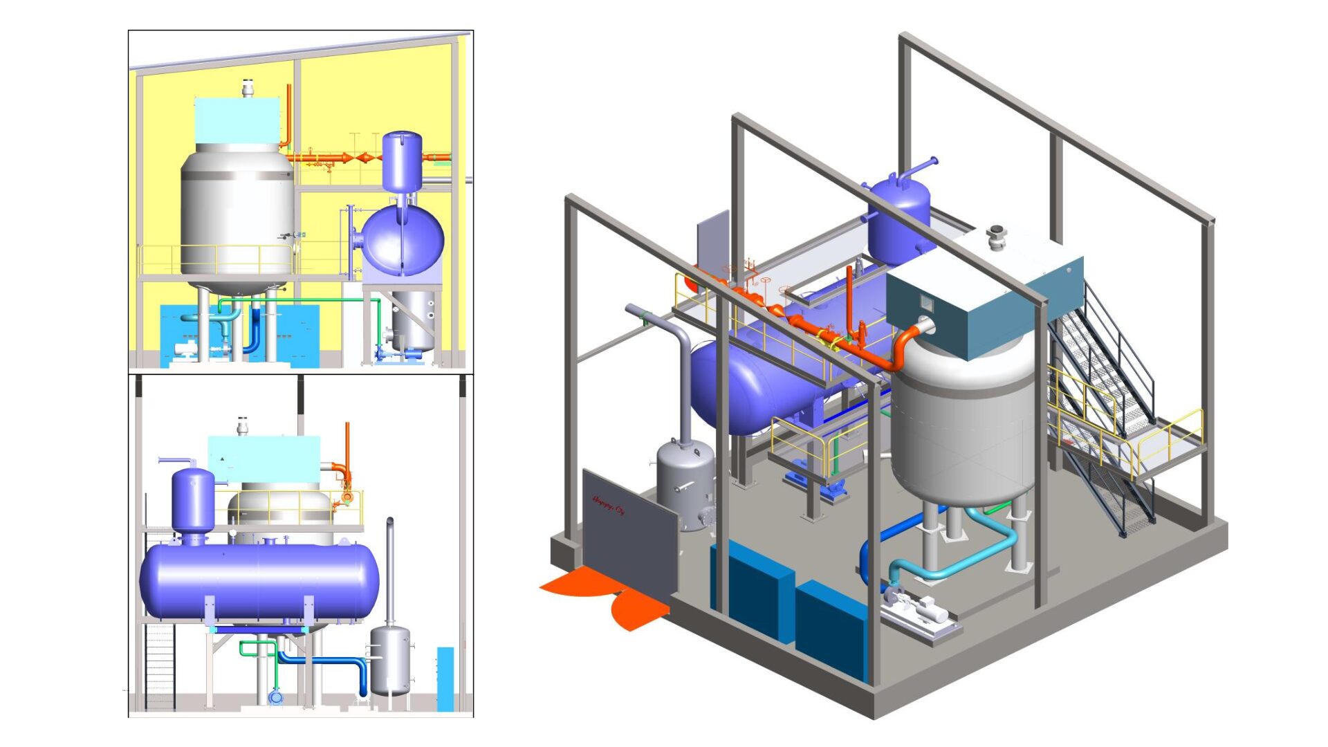 Steam electrode boiler layout example